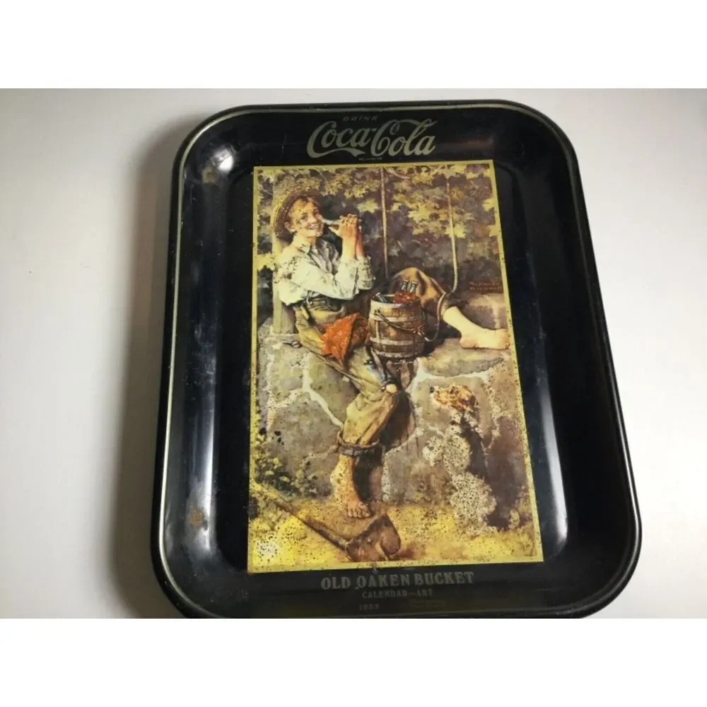 Coca Cola Tray Norman Rockwell‎ Reproduction Old Oaken Bucket 10x13 Vintage
